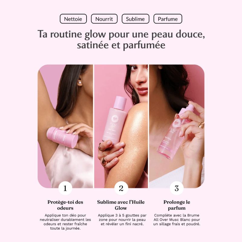 Musc Intime – Huile Sèche Glow Pailletée Corps Musc Blanc 100ml