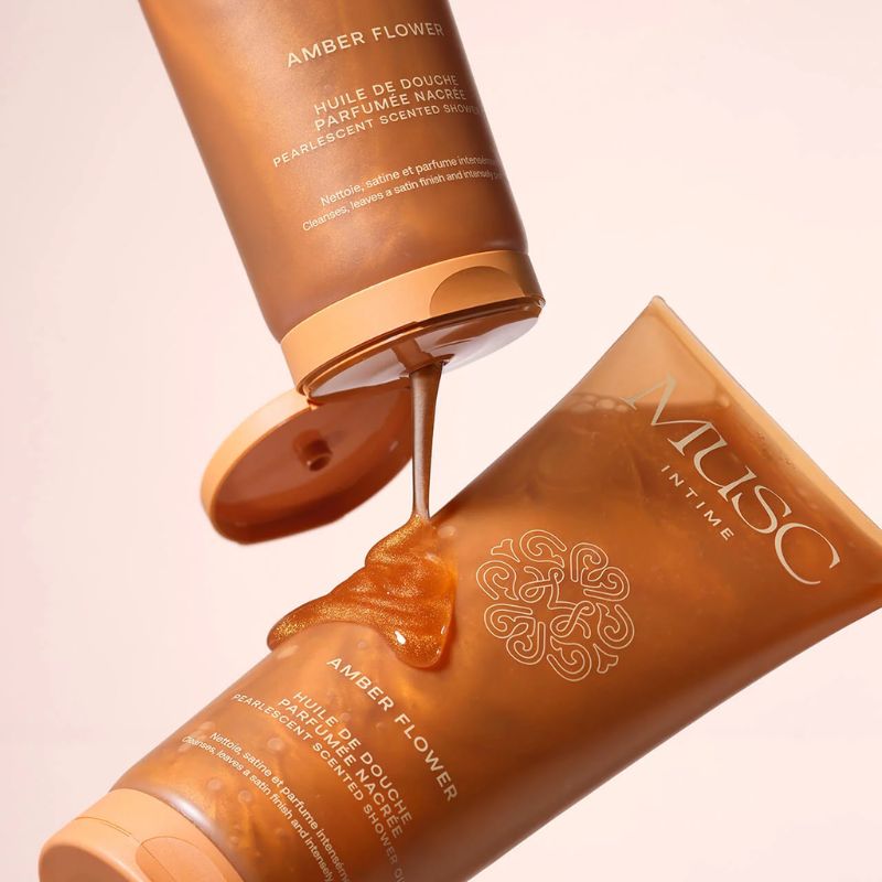Musc Intime – Huile de douche parfumée nacrée Amber Flower 200 ml