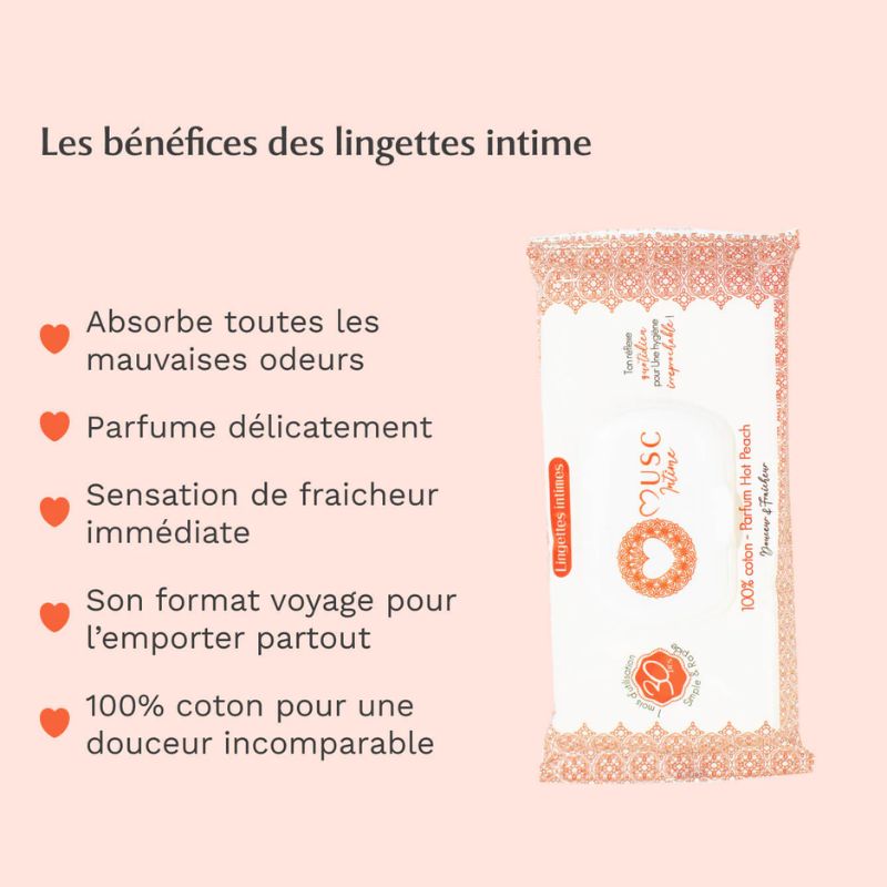 Musc intime Lingettes la Charmeuse 30pièces Hot Peach