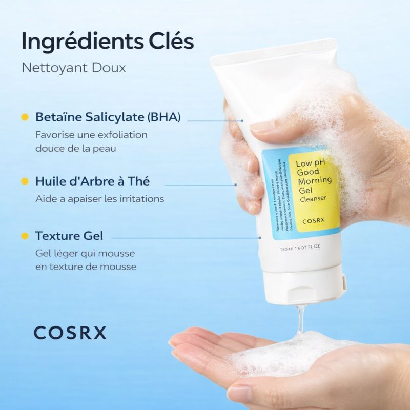 Cosrx gel nettoyant low ph Good Morning 150ml