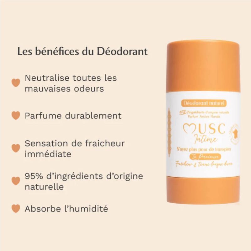 Musc intime Déodorant La Précieuse amber flower 50g