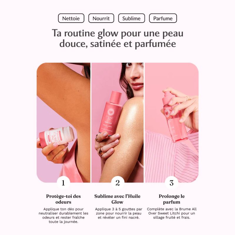 Musc Intime – Huile Sèche Glow Pailletée Corps Sweet Litchi 100ml