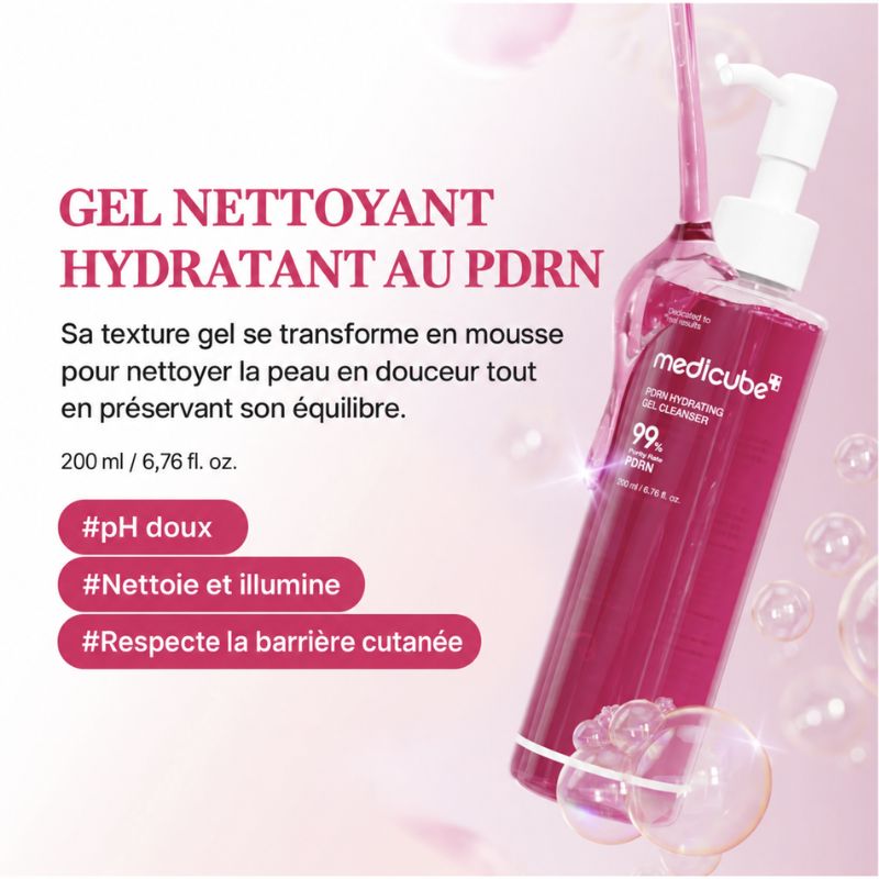 Medicube PDRN Hydrating Gel Cleanser 200 ml – Gel nettoyant hydratant au PDRN