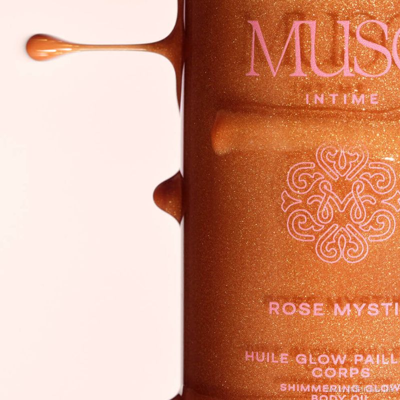 Musc Intime – Huile Sèche Glow Pailletée Corps Rose Mystik 100ml