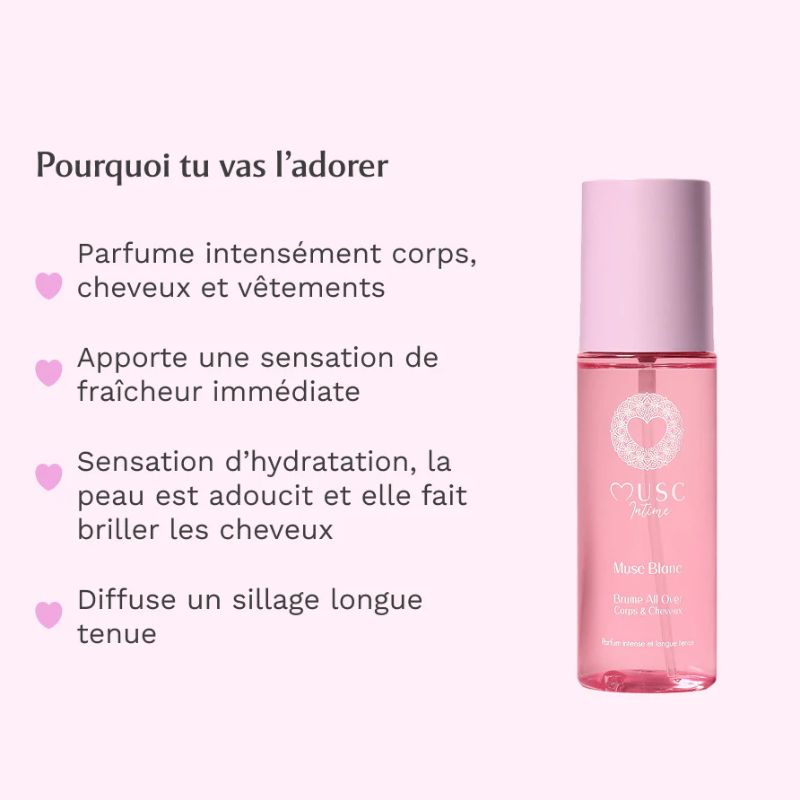 Musc intime Musc Intime - Brume All Over Corps & Cheveux Musc Blanc 100ml