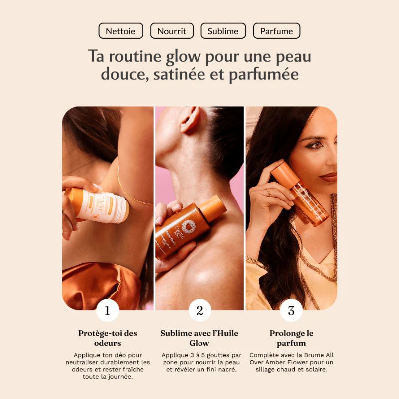 Musc Intime – Huile Sèche Glow Pailletée Corps Amber Flower 100ml