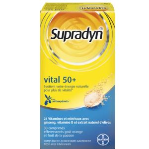 Supradyn Vital 50+  30 Comprimés Effervescents Nouvelle Formule
