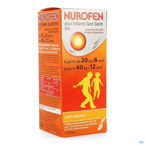 Nurofen enfant orange 4% susp sans sucre 150 ml