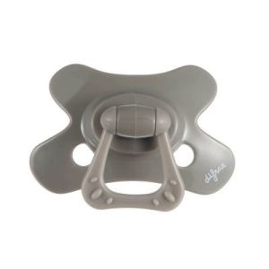 Difrax sucette natural 18m+ uni/pure gris/clay