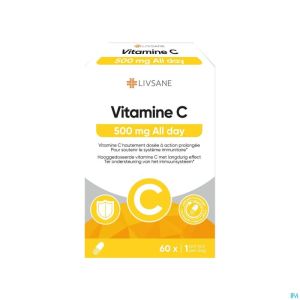 Livsane vitamine c 500mg all day caps 60