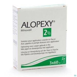 Alopexy 2 % Liquid Fl Plast Pipette 3 X60 Ml