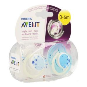 Philips Avent Sucette Silicone Nuit +3 M          2