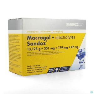 Macrogol + Electr Sandoz Pulv Gout Citron 20 X13,7 G