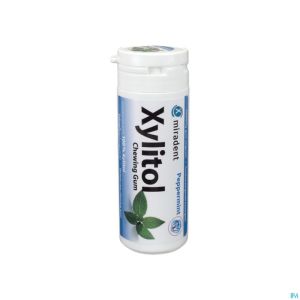 Miradent chewing gum xylitol menthe poivr.s/sucr30