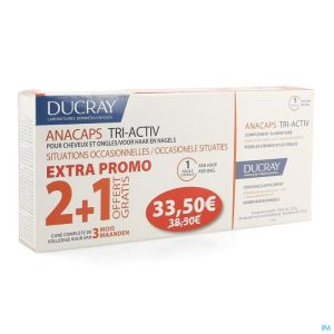 Ducray anacaps tri-activ caps 3x30 prix promo