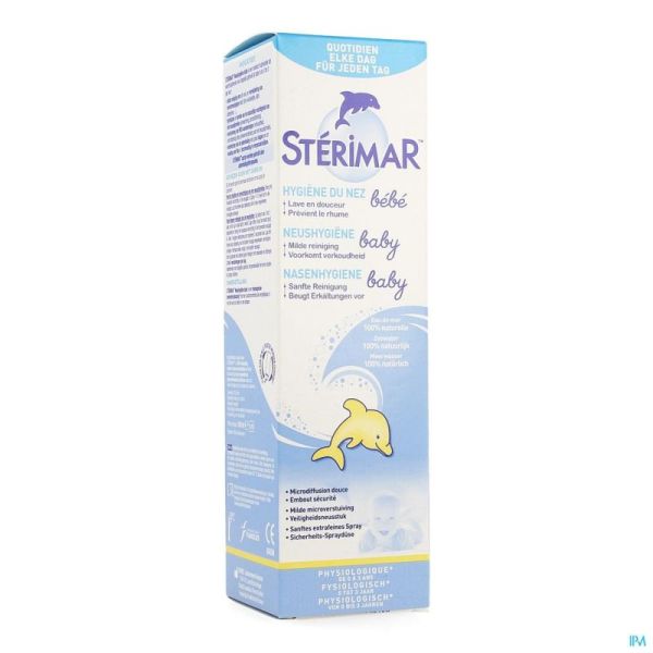 Spray Nasal Bébé - Hygiène du Nez - Eau de Mer - Stérimar - 100 ml