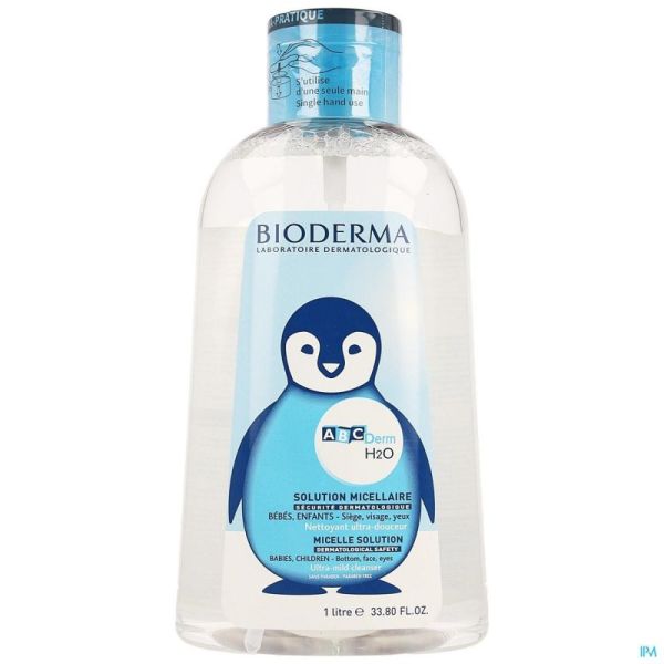 Bioderma AbcDerm H2O Gel moussant Pompe 1l
