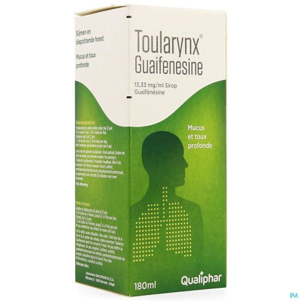 Toularynx guaifenesine 13,33mg/ml sirop 180ml