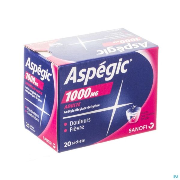 Aspegic 1000 Pulv 20 X1000 Mg Ad