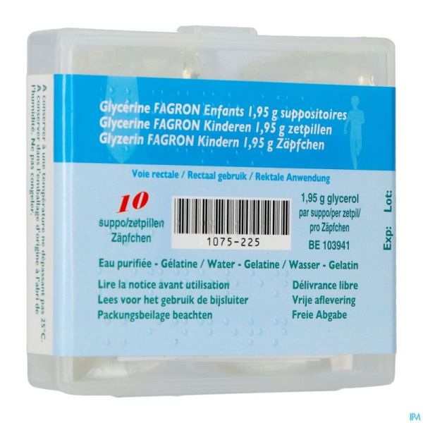 Glycerine suppo enfant 10 fag