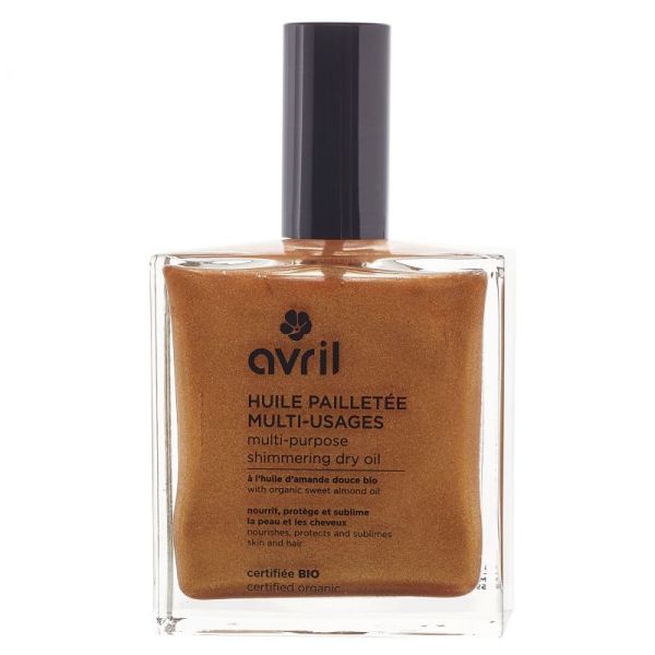 Avril huile pailletée multi-usages Bio 100ml
