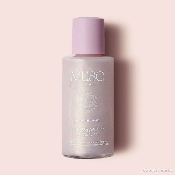 Musc Intime – Huile Sèche Glow Pailletée Corps Musc Blanc 100ml