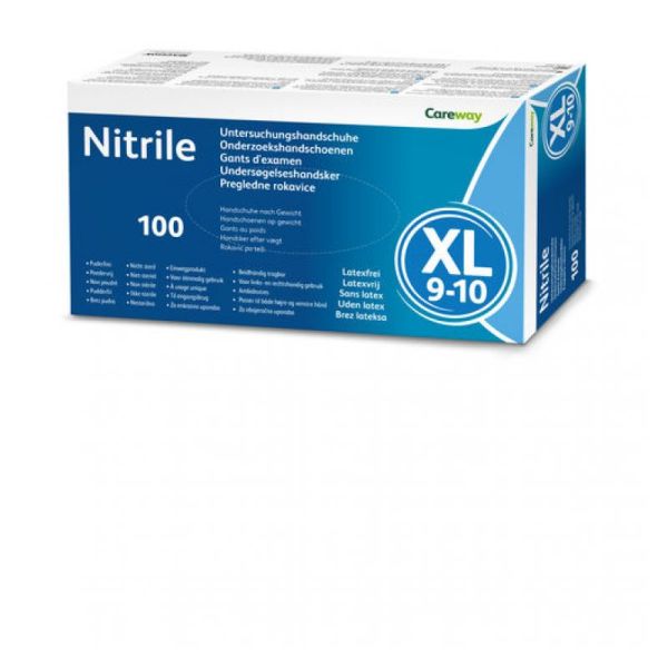 Careway gants nitrile xl n/ster n/pdr 100