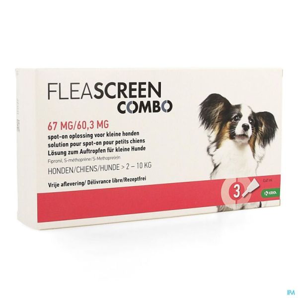 Fleascreen combo chien 67/60,3 mg 3 pc