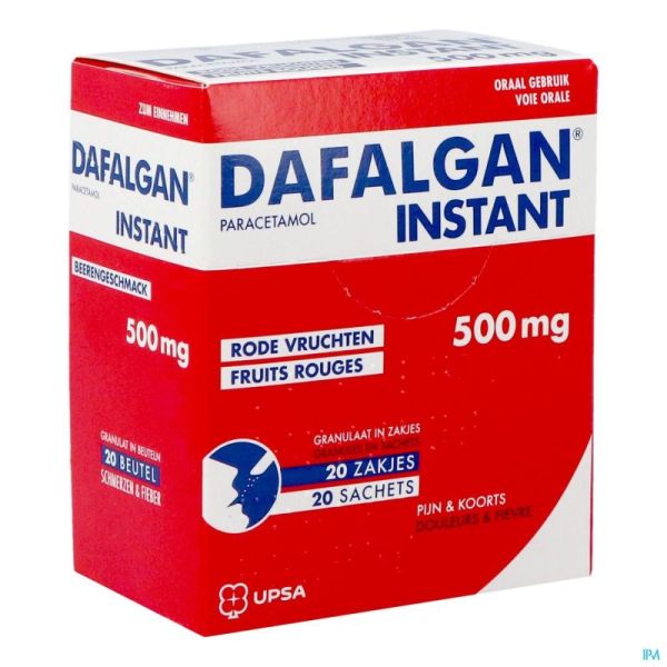 Dafalgan instant fruits rouges 500mg gran sach 20