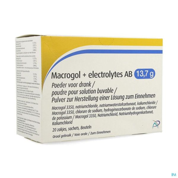 Macrogol+electrolytes Ab 13,7g Pdr Sol Sach 20