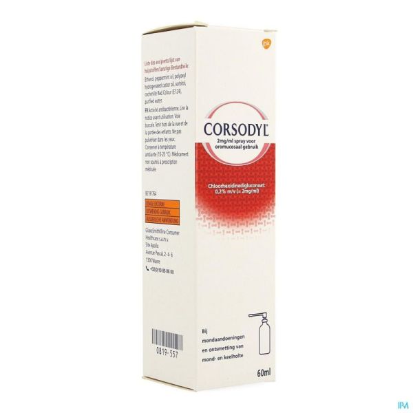 Corsodyl 2 Mg/Ml Spray
