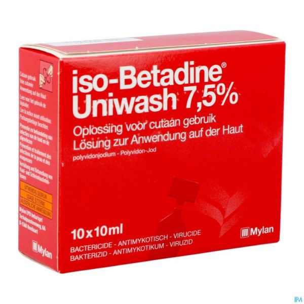 Iso betadine uniwash 7,5% 10x10ml