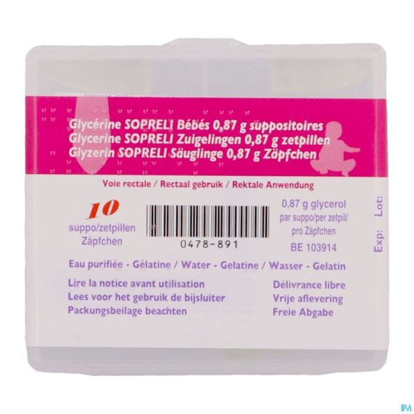 Glycerine Sopreli Supp Bb 10
