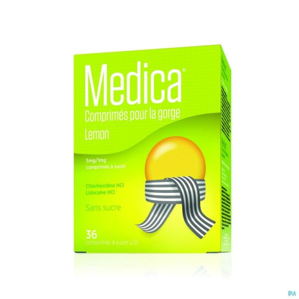 Medica Comprimes Gorge Lemon Comp A Sucer 36