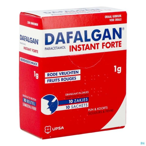 Dafalgan instant forte fruits r. 1g gran sach 10