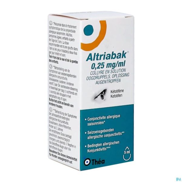 Altriabak 0,25mg/ml pi pharma collyre sol 5ml