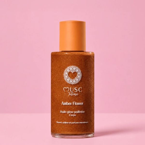Musc Intime – Huile Sèche Glow Pailletée Corps Amber Flower 100ml
