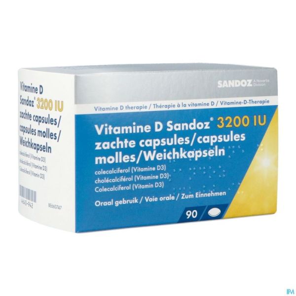Vitamine d sandoz 3200iu caps molle 90