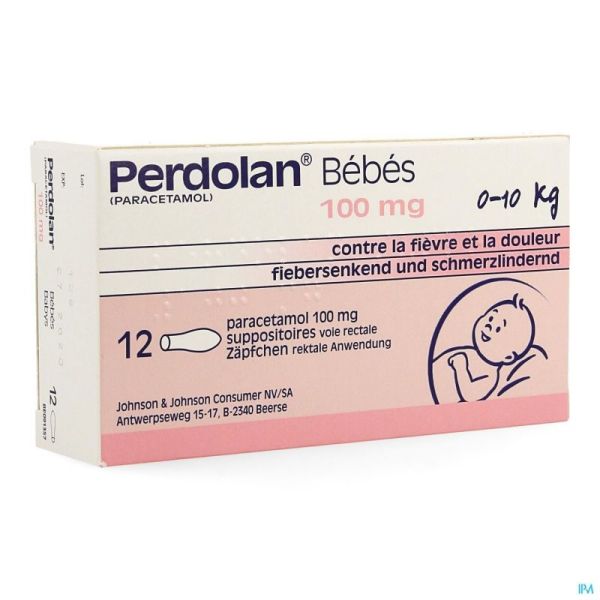Perdolan Supp Baby 12 X100 Mg