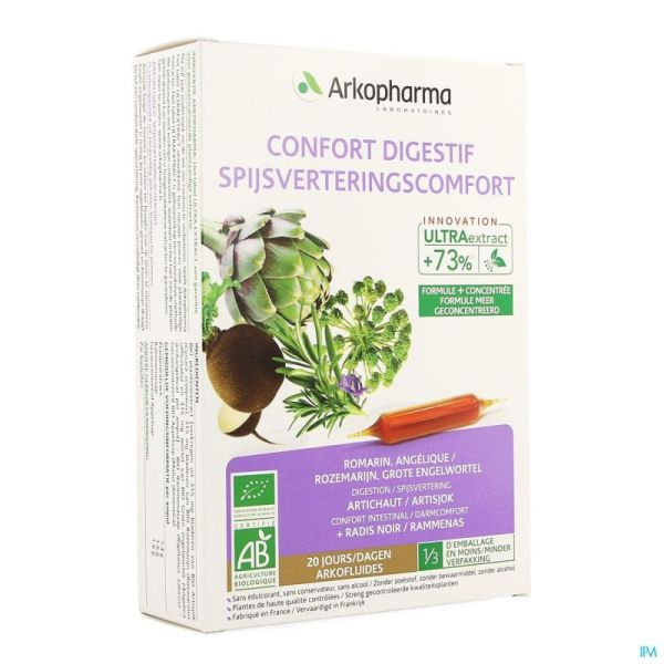 Arkofluide confort digestif bio amp 20
